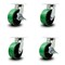 Service Caster 8 Inch Heavy Duty Green Poly on Cast Iron Caster Swivel Lock 2 Brakes SCC, 2PK SCC-KP92S830-PUR-GB-BSL-2-SLB-2 - alternate 1